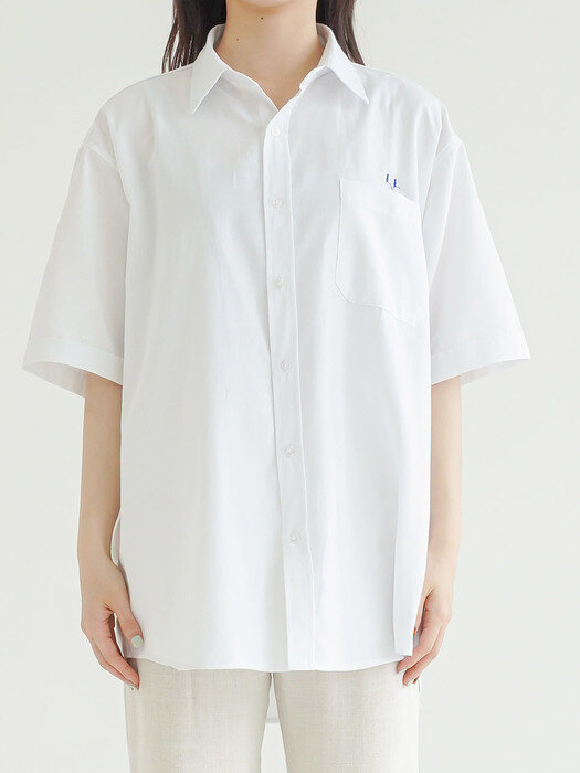Loose-fit Linen Pocket Half Shirts