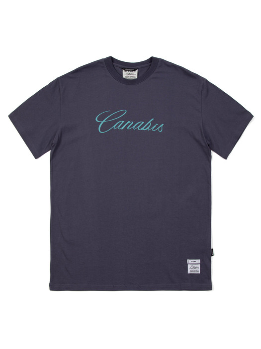 CANABIS LETTER STANDARD FIT T-SHIRTS PURPLE GRAY