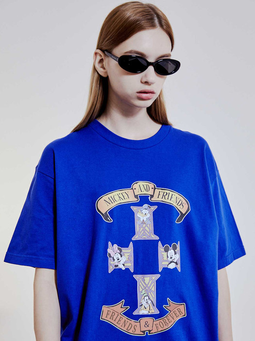 [ORDINARYPEOPLE X DISNEY] MICKEY AND FRIENDS BLUE T-SHIRTS