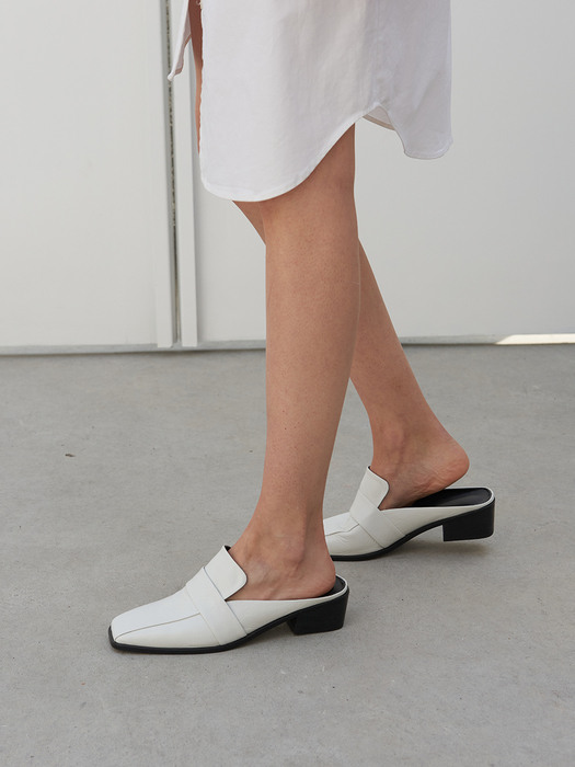 Louis Mules Leather White