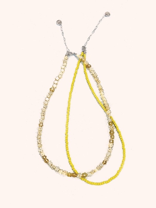 [2 SET] Yellow Flower Necklace