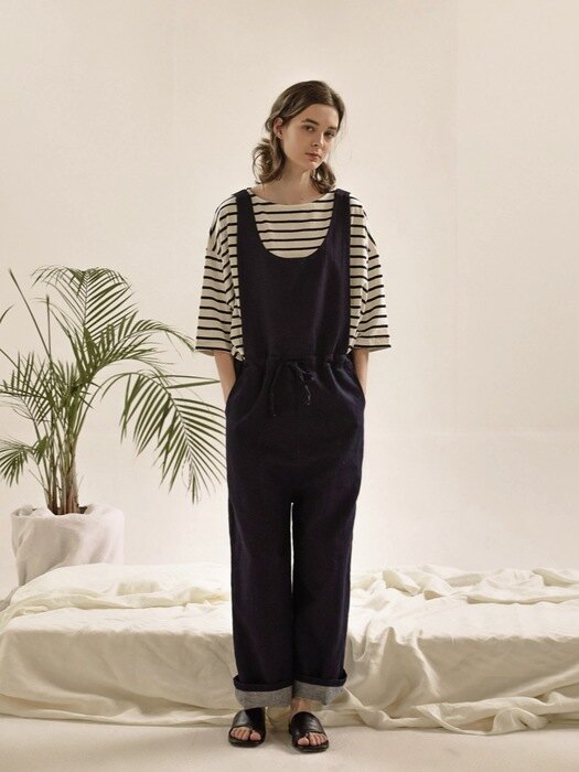 Cotton Suspender Pants - 2color