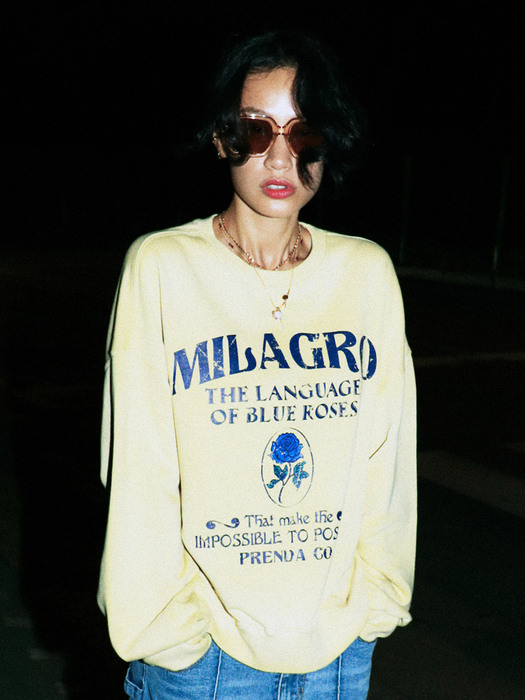 [단독]MILAGRO WASHED CREWNECK SWEATSHIRT FALM GREEN