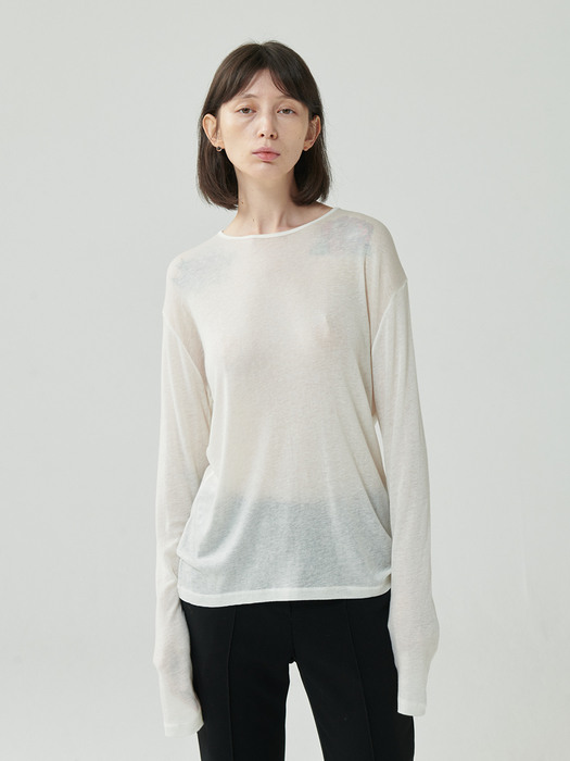 tencel wool t-shirt_ivory