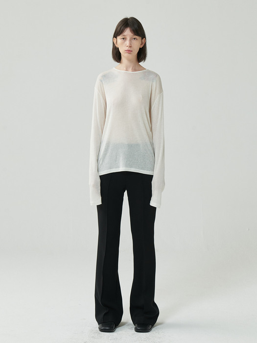 tencel wool t-shirt_ivory