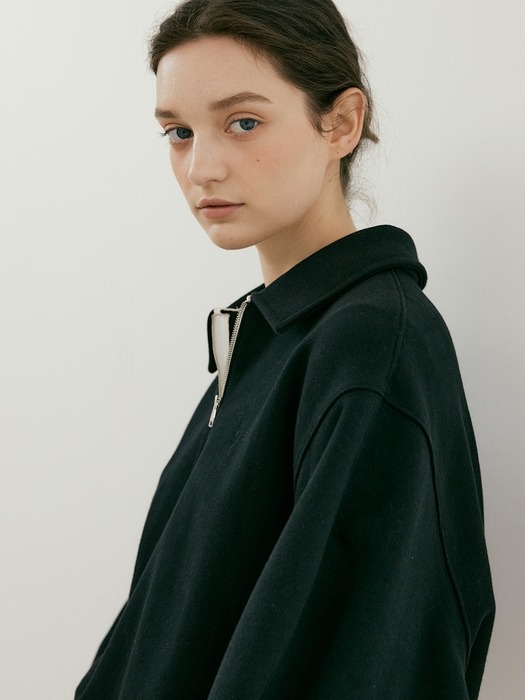 half zip-up sweatshirt (black)