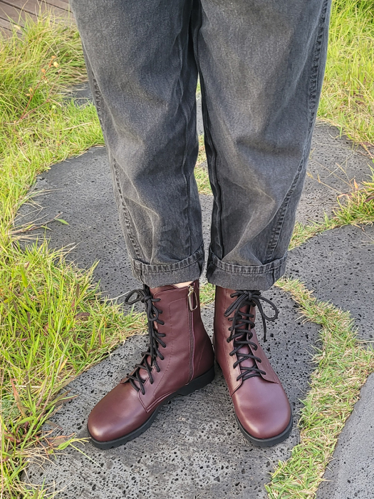 Flat Walker Boots_RedBrown