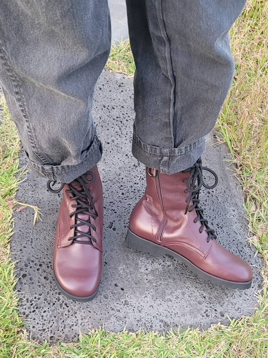 Flat Walker Boots_RedBrown