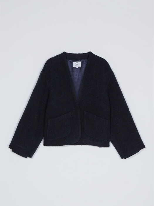 Tweed short jacket_navy