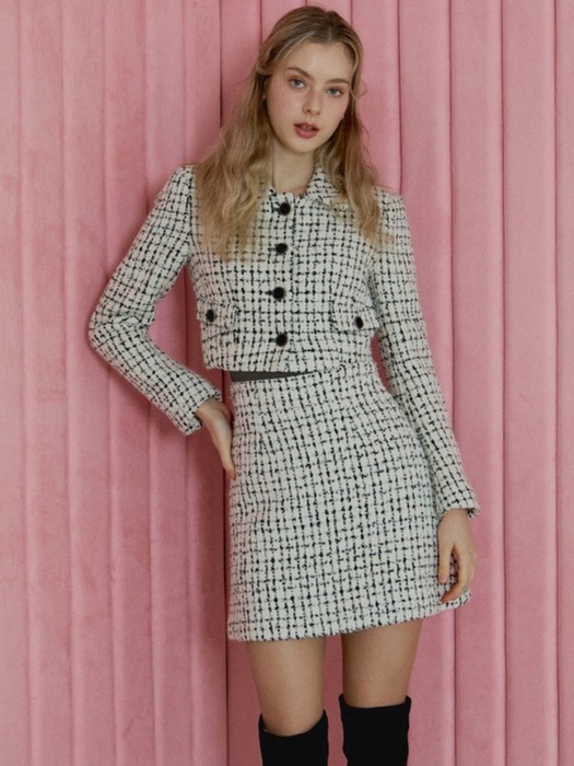Lea Wool Tweed Skirt_2colors