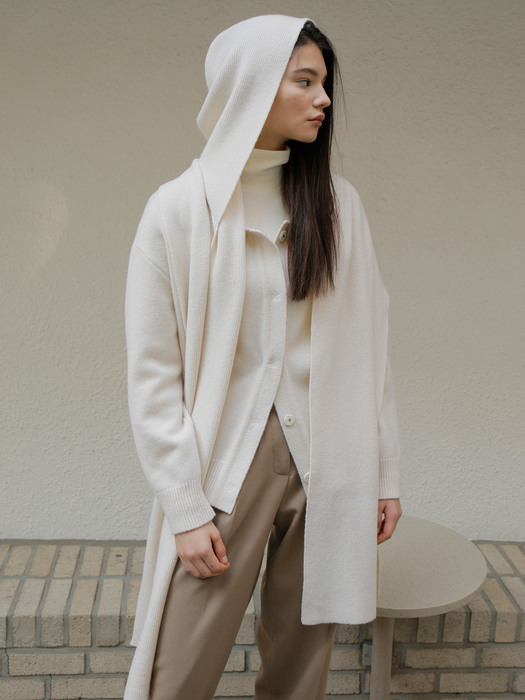 WOOL HOOD MUFFLER / IVORY