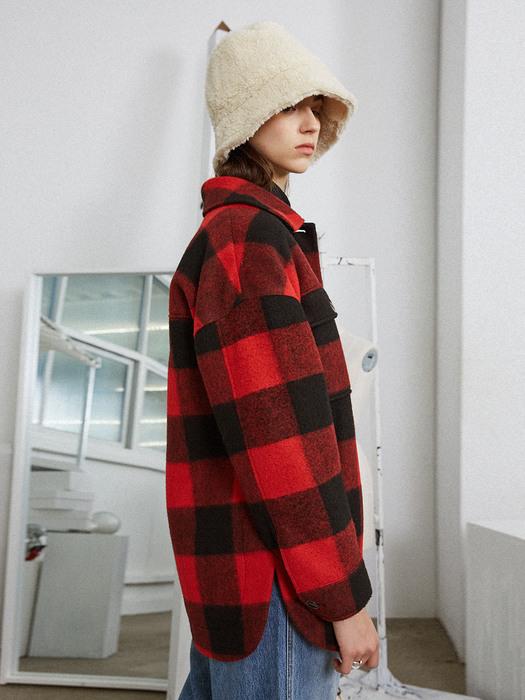 Oversize Check Jacket (Red/Black Check)