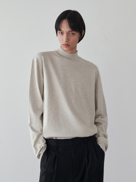 COVER HALF NECK KNIT_BEIGE