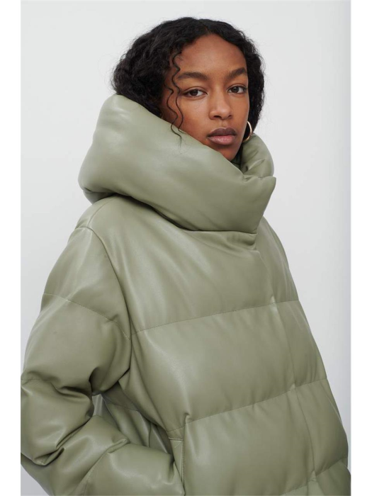 W_PATRICIA VEGAN LEATHER PUFFER_OLIVE