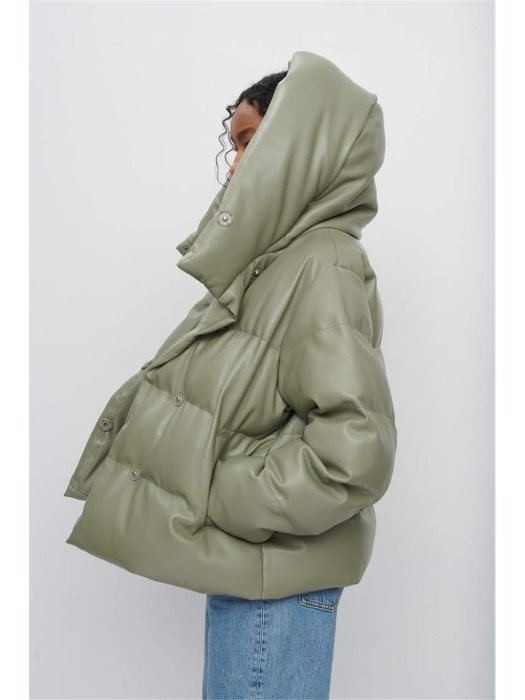 W_PATRICIA VEGAN LEATHER PUFFER_OLIVE