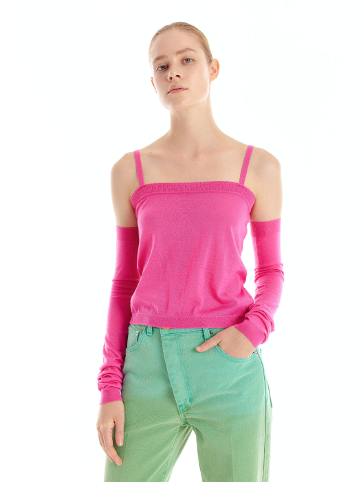 US String Top with sleeve warmers - Pink
