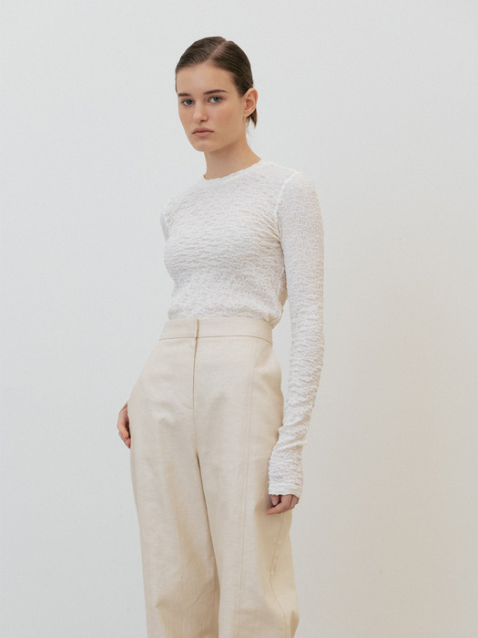 wrinkle cropped top (ivory)