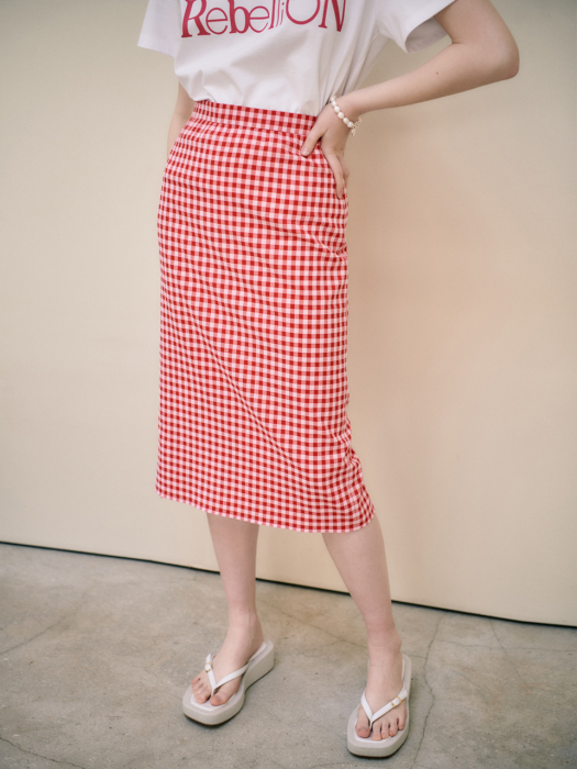 Pink Gingham Skirt SW2MS655-68