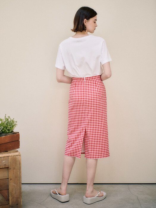 Pink Gingham Skirt SW2MS655-68