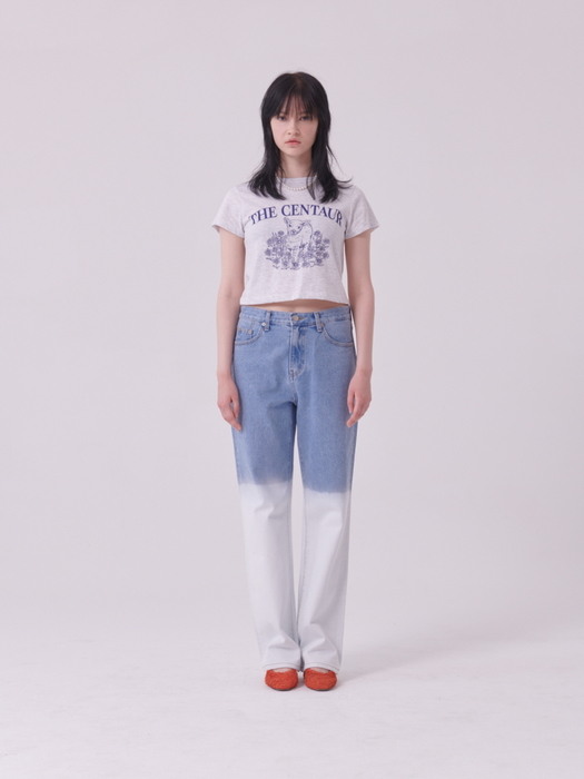 [EXCLUSIVE][TC22SSTOP34GR] FLOWER SHEEP CROPPED TSHIRT [GREY]