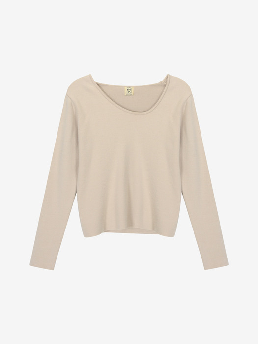 SOFT CURVED NECK KNIT TOP