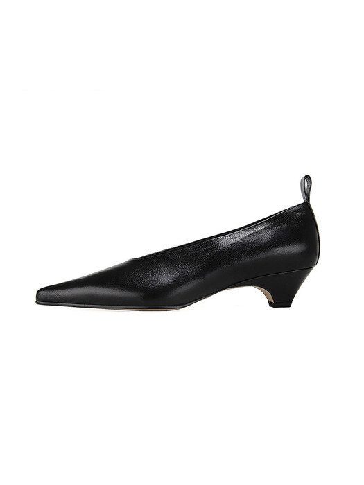 Extreme sharp toe heels | Black crinkle