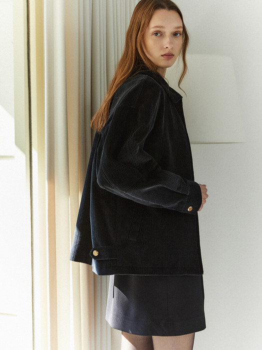 Oversized Corduroy Jacket_Black