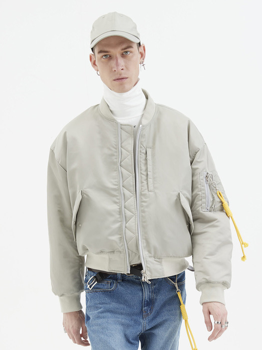 [UNISEX] MA-1 Blouson Jacket Light Grey