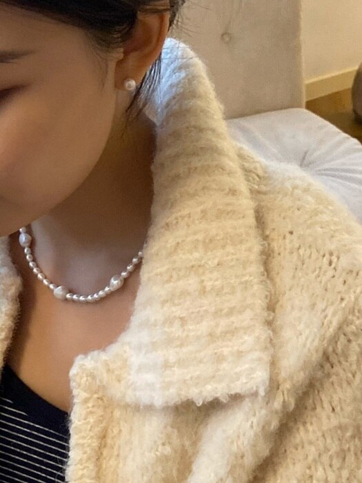 [SILVER925] Snow pearl necklace