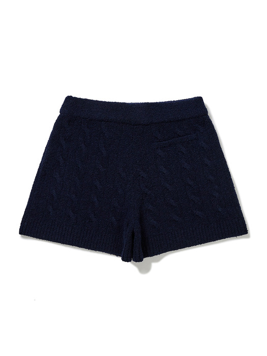 Cable Knit Shorts (Navy)