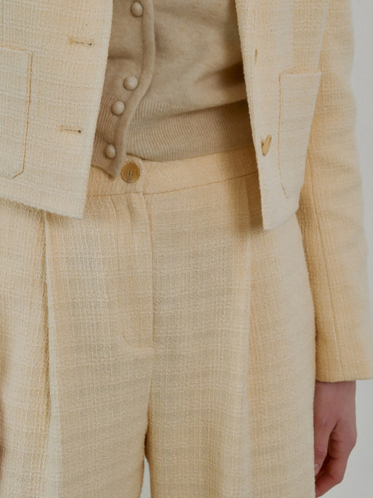 Long Tweed Pants  lemon Yellow(WE3121T25E)