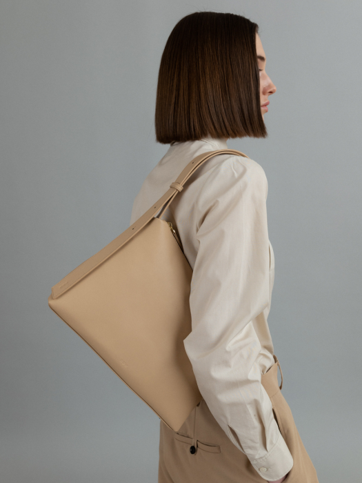 Rowie leather shoulder bag Jaune beige