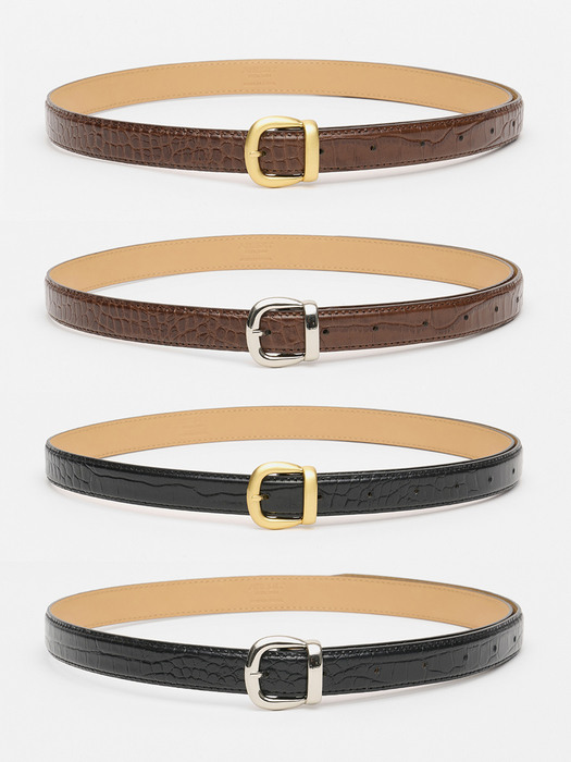 Croc Classic Leather Belt_4colors