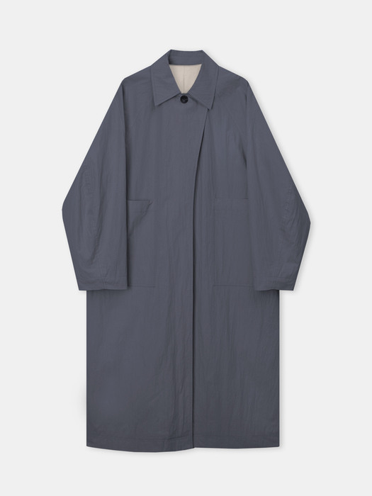 2-BUTTON TRENCH COAT -NAVY