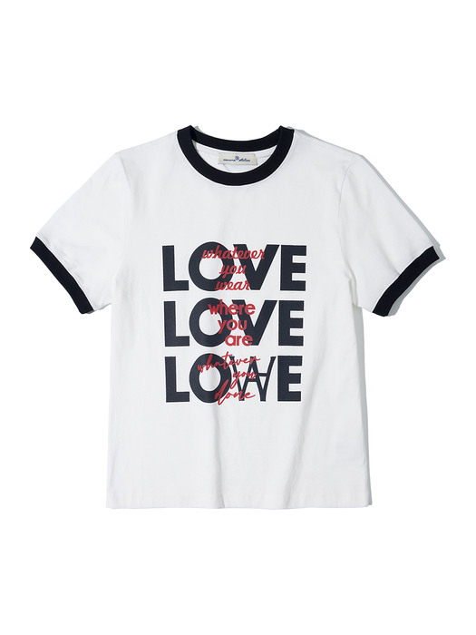 A3442 LOVE ringer T-shirt_White/Black