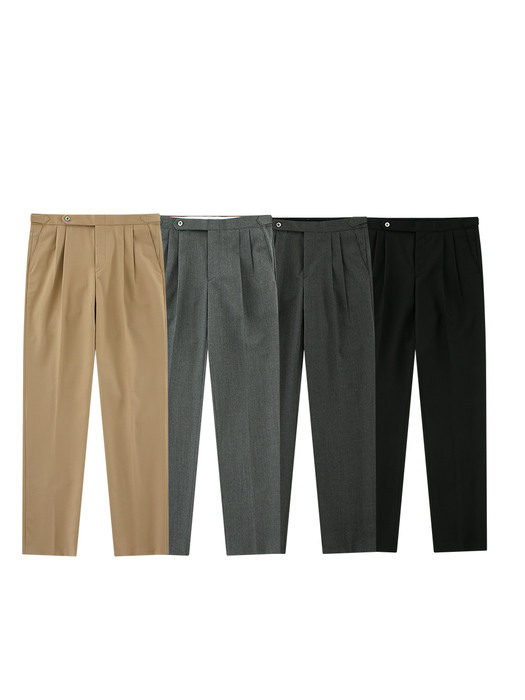 23SS Wool soft two tuck adjust pants (Gray)