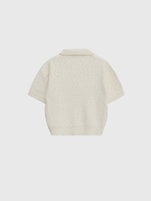 Boucle Knit Polo Shirt - Ivory