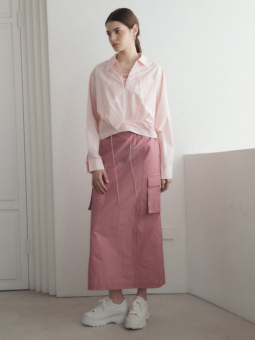 Side Pocket Long Skirt [3color]