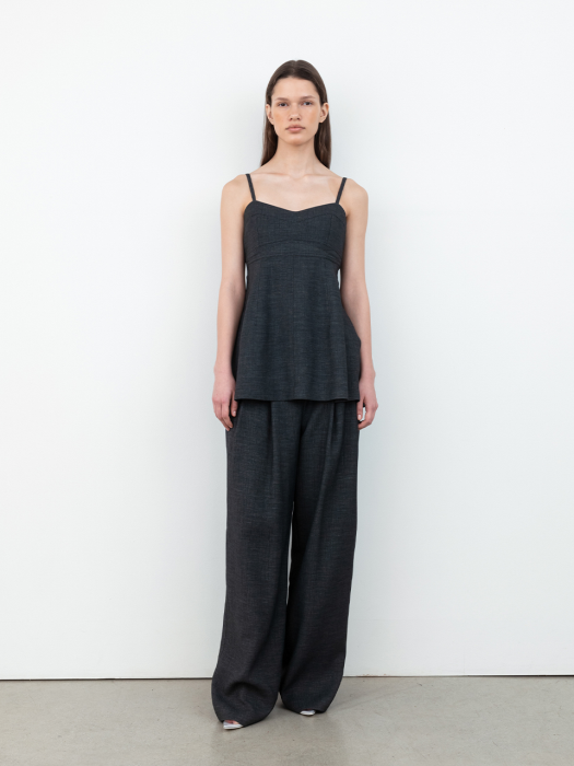 One Tuck Wide Pants_Charcoal