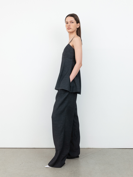 One Tuck Wide Pants_Charcoal