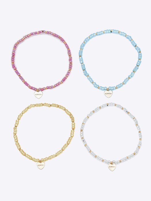 Ice color beads simple Bracelet 아이스 심플 컬러 레이어드 비즈 팔찌