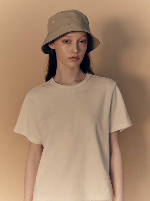 Terry crewneck t-shirt (Ivory)