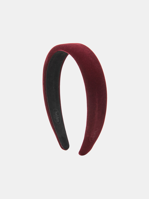 emboss logo velvet hairband (H003_burgundy)