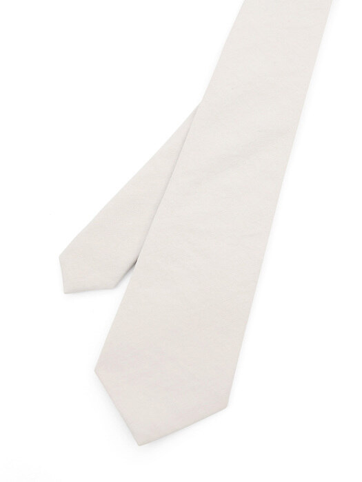 SLIM NECK TIE / ROUGH LINEN / L GREY