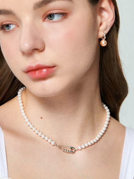 Pearl Objet Silver Necklace In432 [Silver]