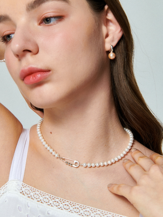 Pearl Objet Silver Necklace In432 [Silver]