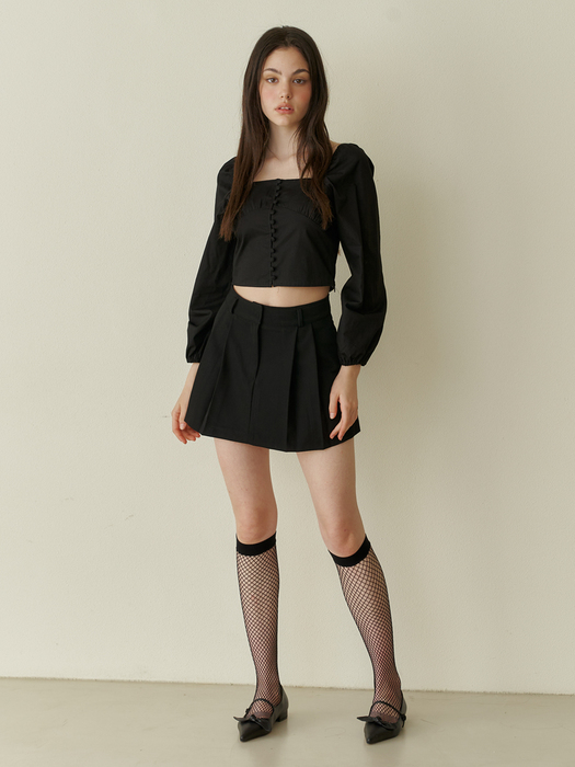 Baby semi pleats skirt - black