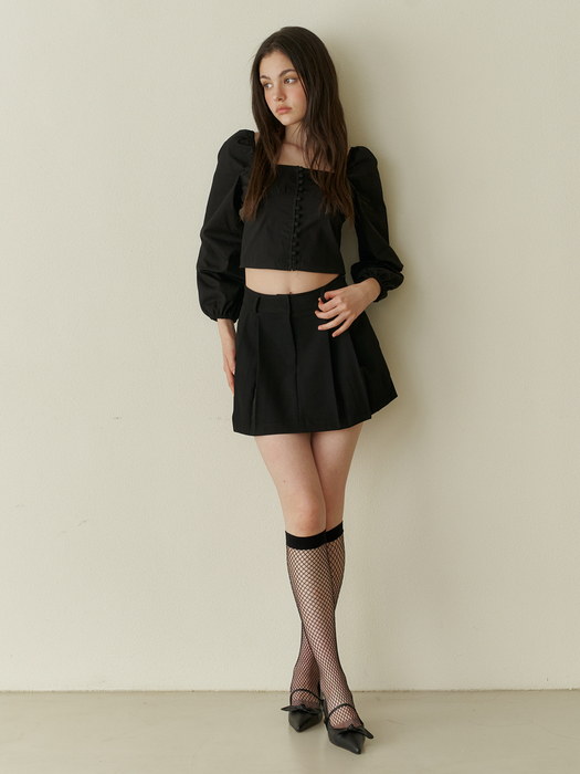 Baby semi pleats skirt - black