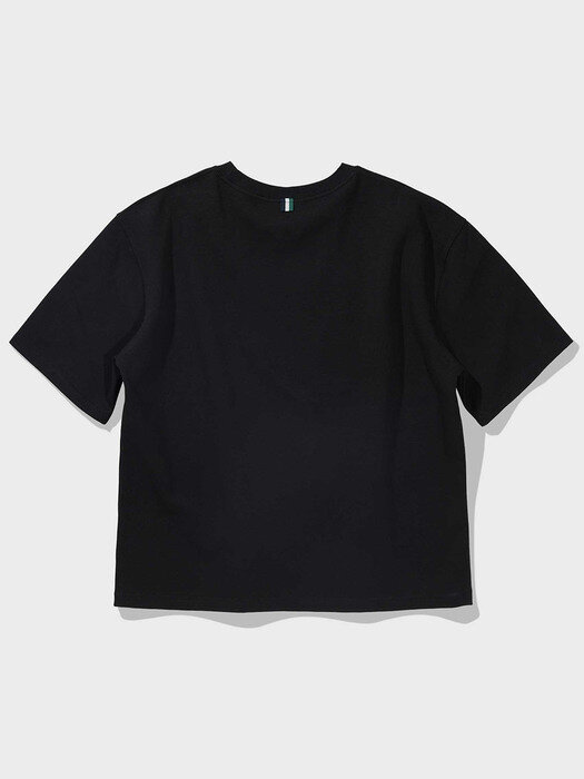 23SS 드로잉 자수 반팔 티셔츠 (블랙)