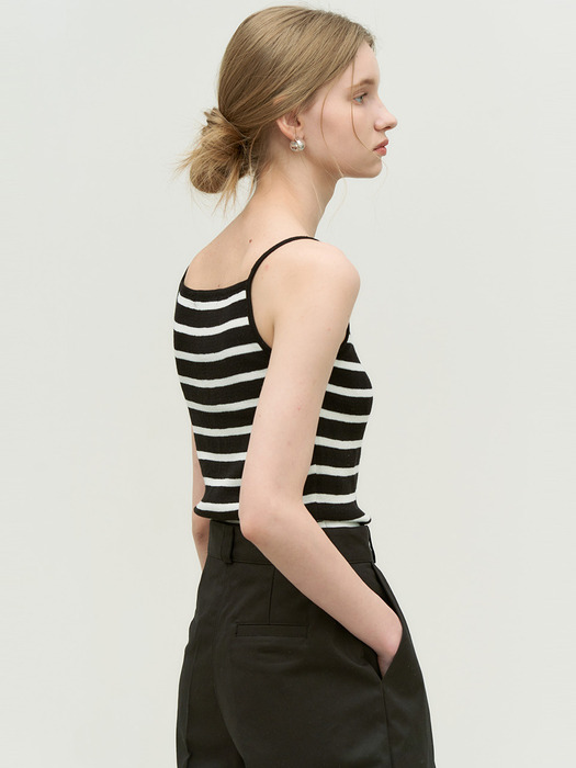 Zat stripe sleeveless - black